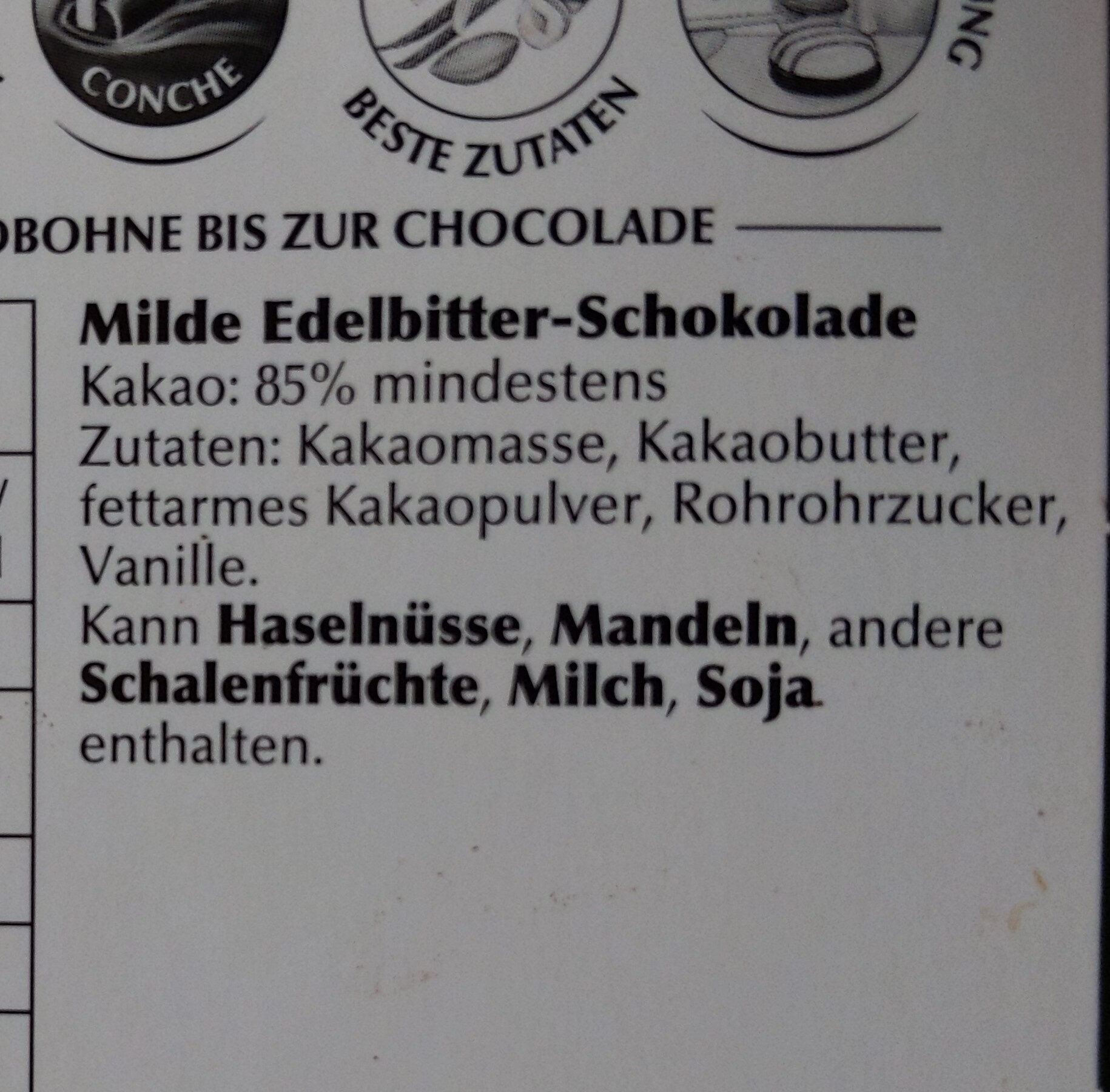 Excellence doux 85% cacao - noir délicat - Ingredients - de