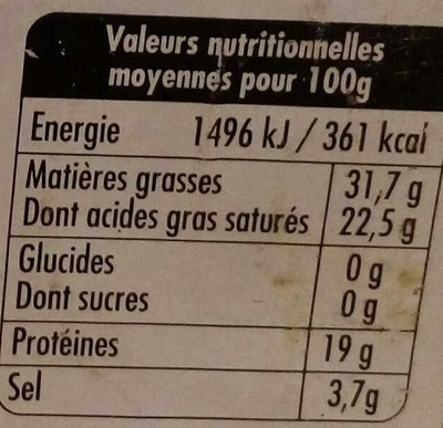 Roquefort (31,7 % MG) - Nutrition facts - fr