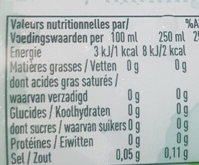 Badoit Zest citron vert source Saint Galmier - Nutrition facts - fr