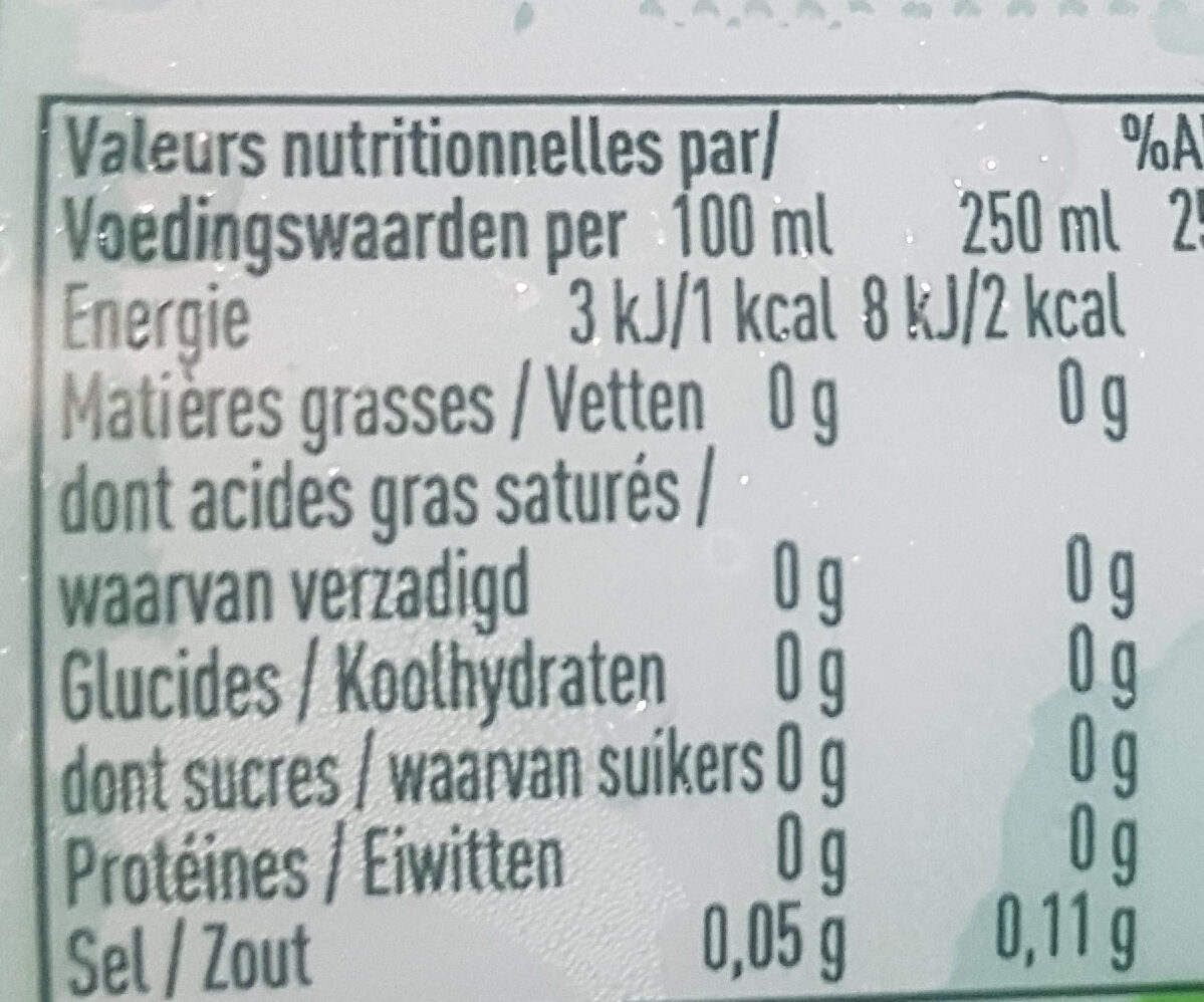 Badoit Zest citron vert source Saint Galmier - Nutrition facts - fr