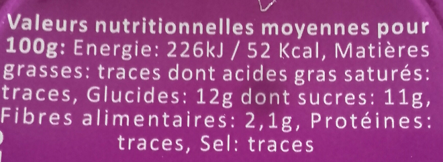 purée de pommes - Nutrition facts - fr