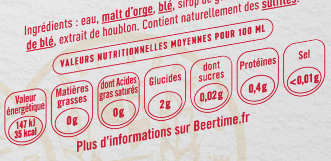Kronenbourg 18X33CL CAN KRONENBOURG 4.2 DEGRE ALCOOL - Nutrition facts - fr