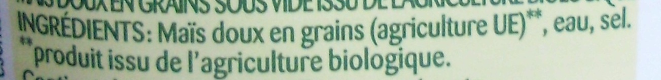 Maïs Bio sans sucres ajoutés - Ingredients - fr