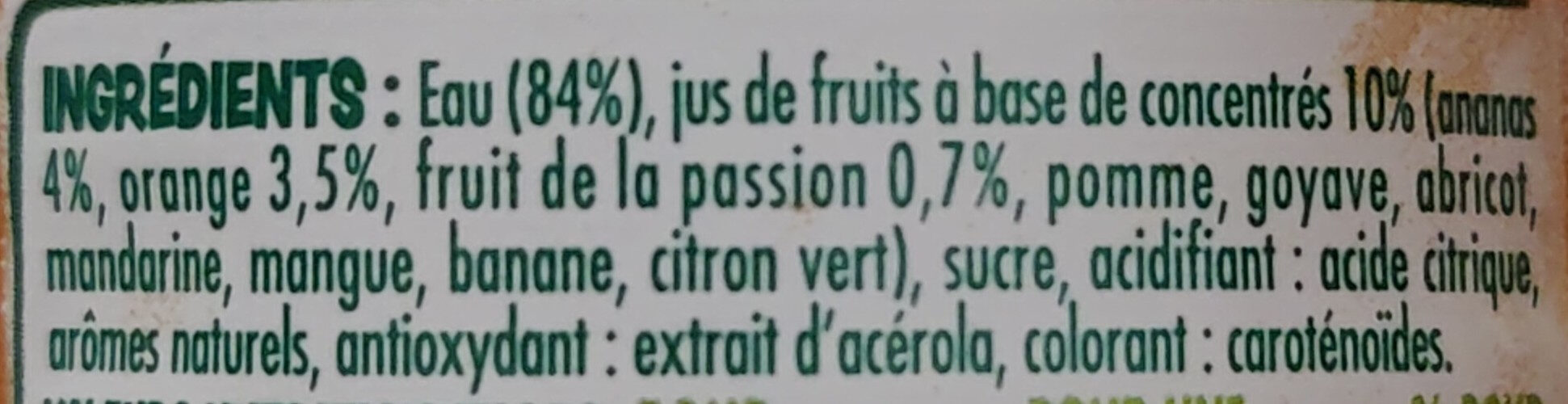 Fruit shoot tropical - Ingredients - fr