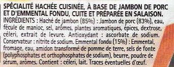 Haché de Jambon - à l'Emmental - Ingredients - fr