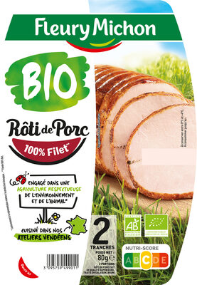 Rôti de porc cuit BIO - 2 tranches - Product - fr