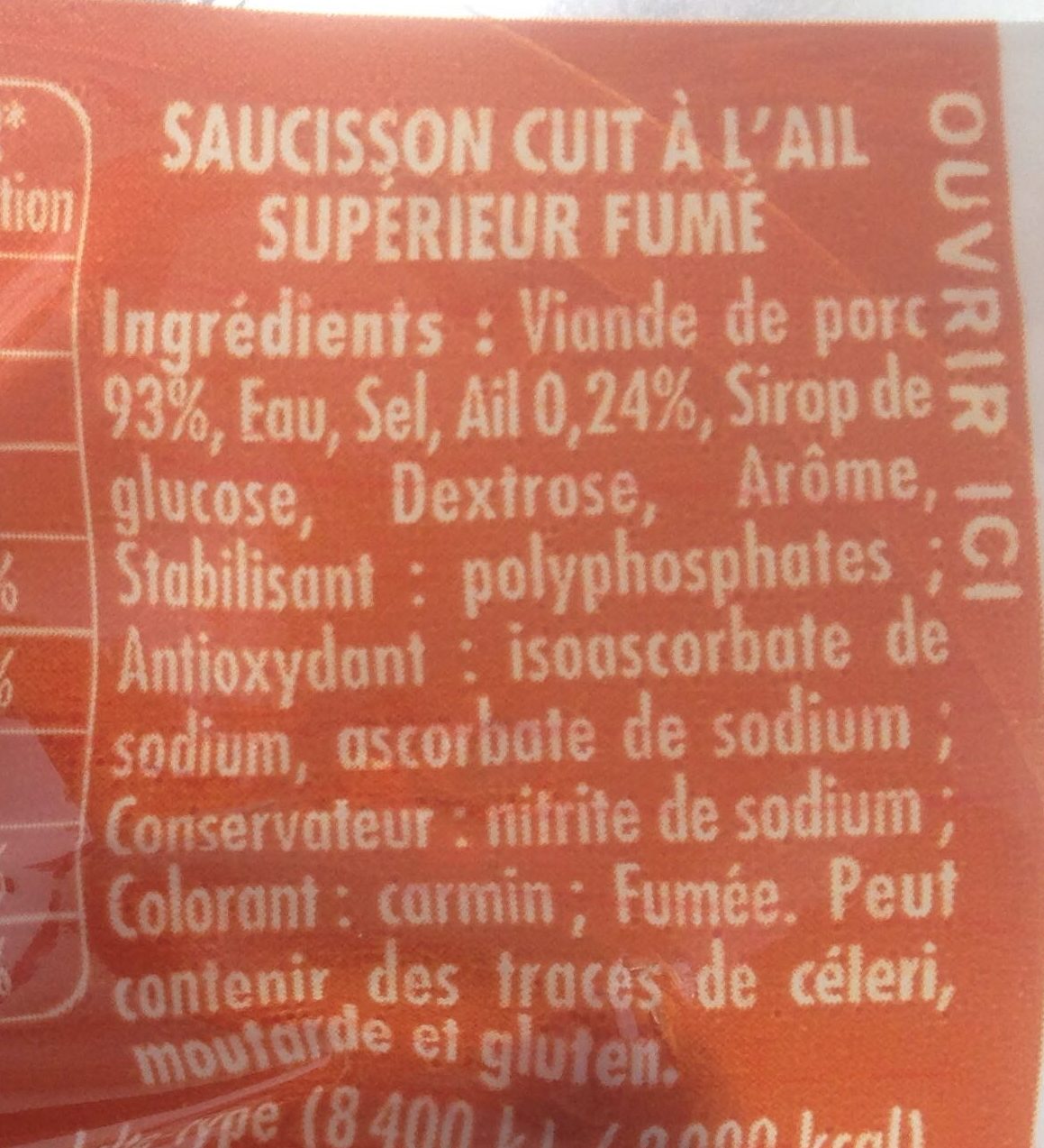Saucisson à l'ail - Ingredients - fr