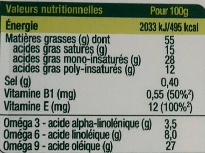 Tartine doux - Nutrition facts - fr