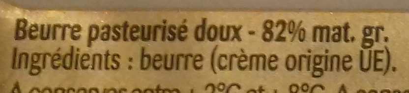 Beurre doux gastronomique - Ingredients - fr