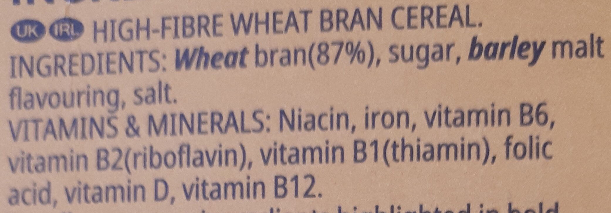 Céréales All Bran Kellogg's Fibre Plus - Ingredients - en
