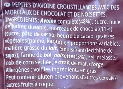 Céréales Extra Pépites Chocolat Noisettes - Ingredients - fr