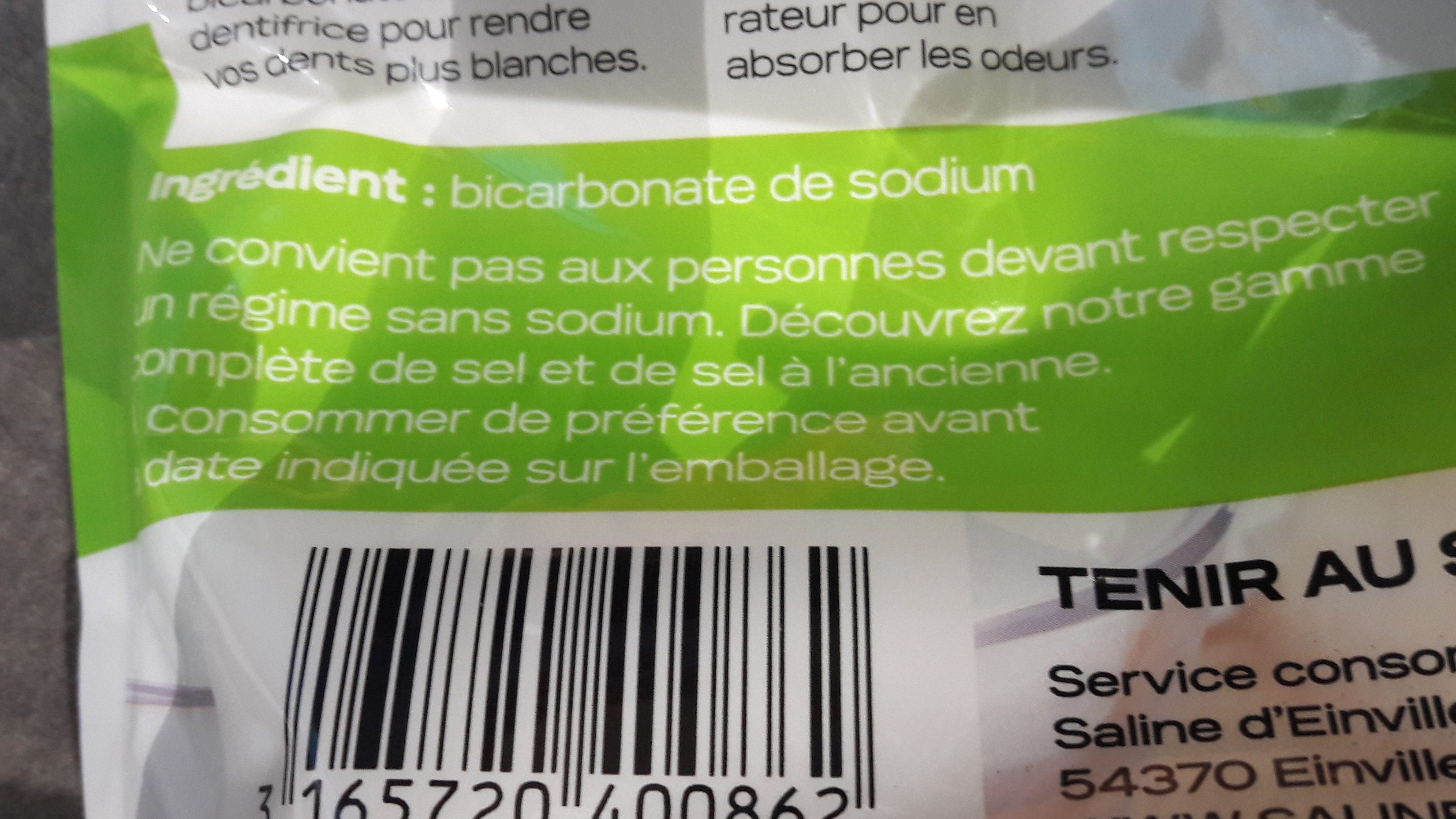 Bicarbonate alimentaire - Ingredients - fr