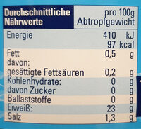 Thunfisch - Nutrition facts - de