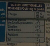 Filet de maquereaux - Nutrition facts - fr