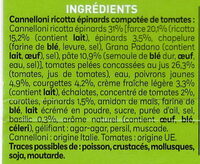 Cannelloni Ricotta et Epinards - Ingredients - fr