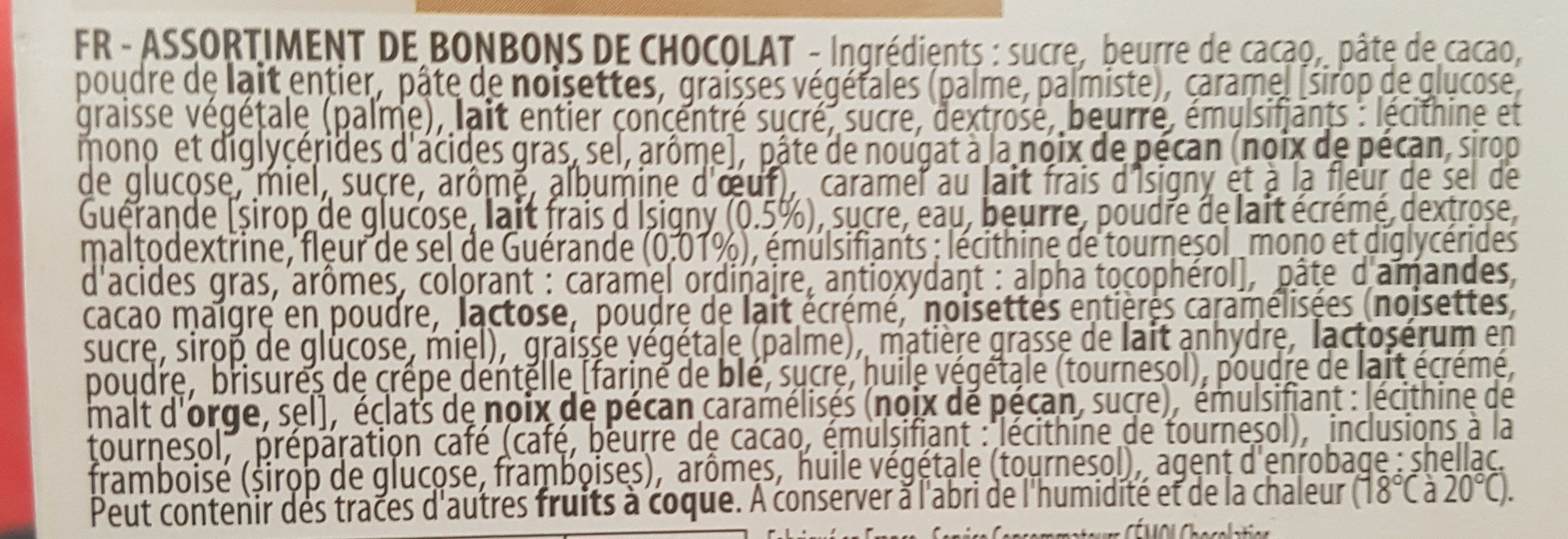 Cheverny Assortiment de chocolats au lait noirs et blancs Cémoi - Ingredients - fr