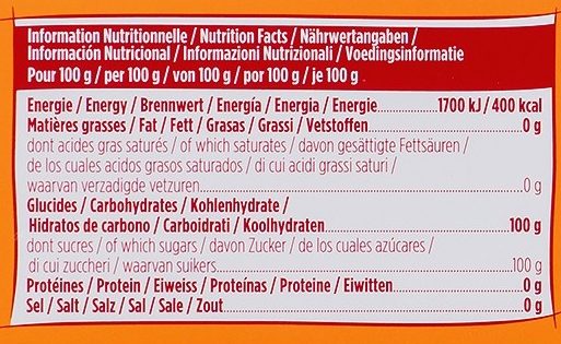 La Perruche pure canne, petits morceaux - Nutrition facts - fr