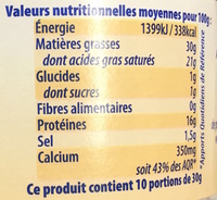 Le Délice du Crémier (30 % MG) - Nutrition facts - fr
