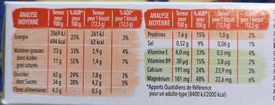 Biscuit Chocolat noir - Nutrition facts - fr