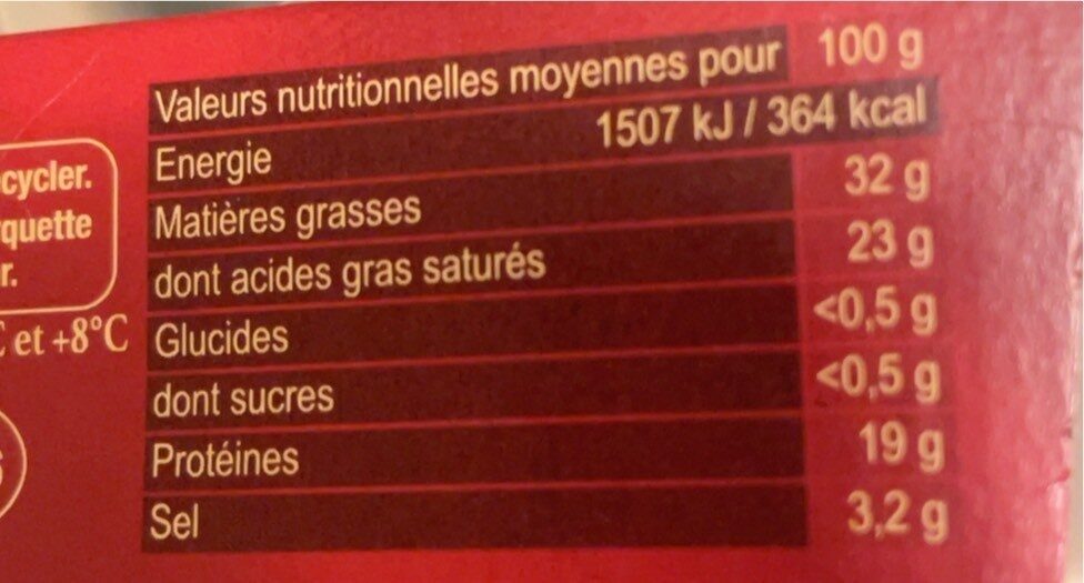 Roquefort a o p - Nutrition facts - fr