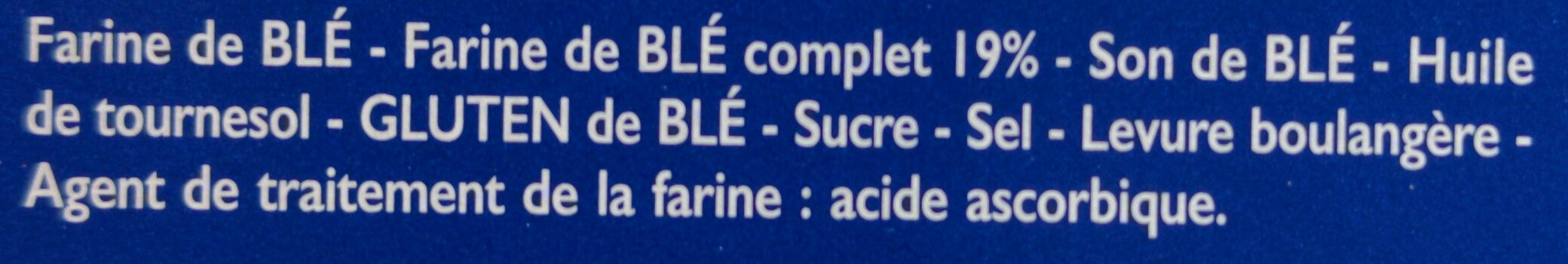 Tartines de Pain Blé Complet ×24 Tranches - Ingredients - fr