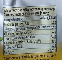 Tagliatelle ail des ours - Nutrition facts - fr