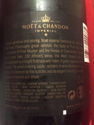 Moët & Chandon Impérial Champagne Brut - Ingredients - en