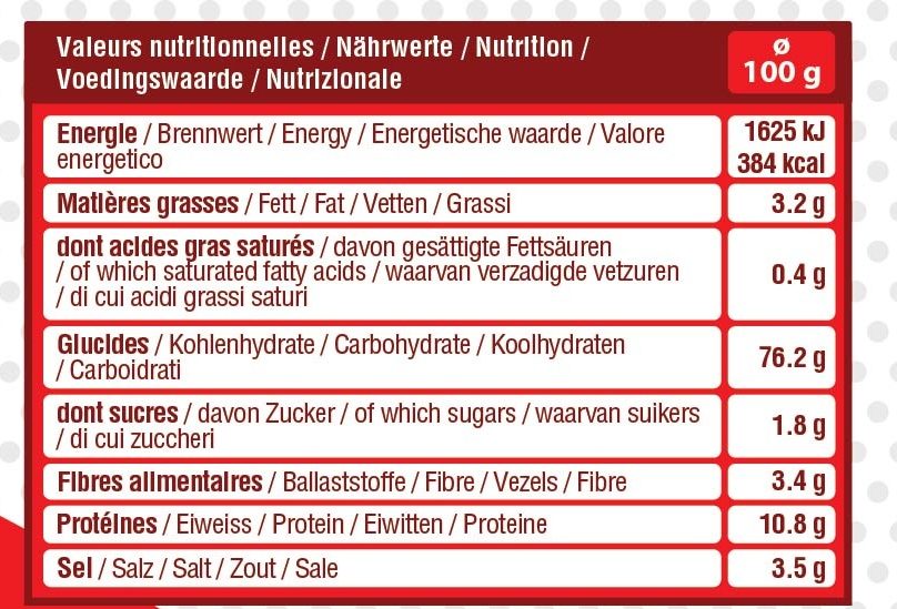 Sachet mini bretzels - Nutrition facts - fr
