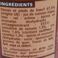 Tripes à la Tomate - Ingredients - fr