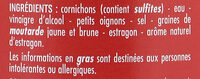 Cornichons extrafins - Ingredients - fr