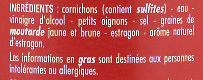 Cornichons extrafins - Ingredients - fr
