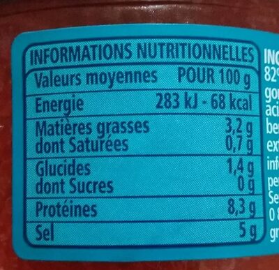 Œufs de lompe rouges - Nutrition facts - fr