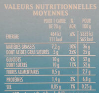 Blanc noix de coco caramélisées - Nutrition facts - fr