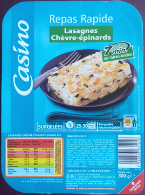 Lasagnes au chèvre et aux épinards - Product - fr