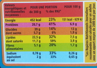 Lasagnes au chèvre et aux épinards - Nutrition facts - fr