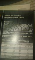 Risotto aux crevettes sauce citronnelle  citron - Ingredients - fr