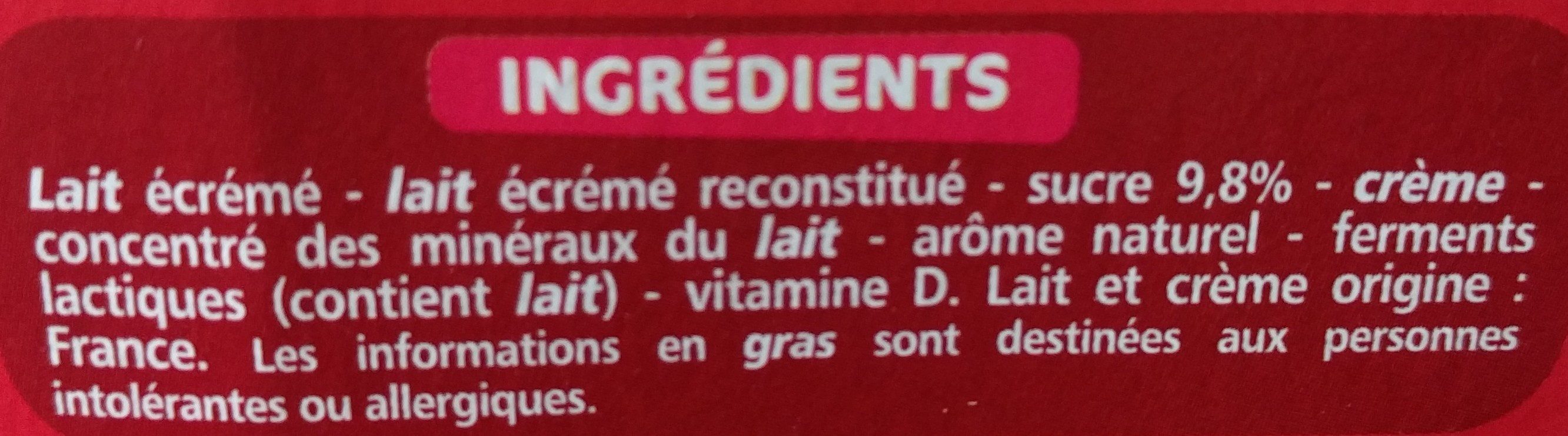 Mini yaourt à boire saveur fraise - Ingredients - fr