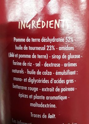 Tuiles goût proscuito - A l'huile de tournesol - Ingredients - fr
