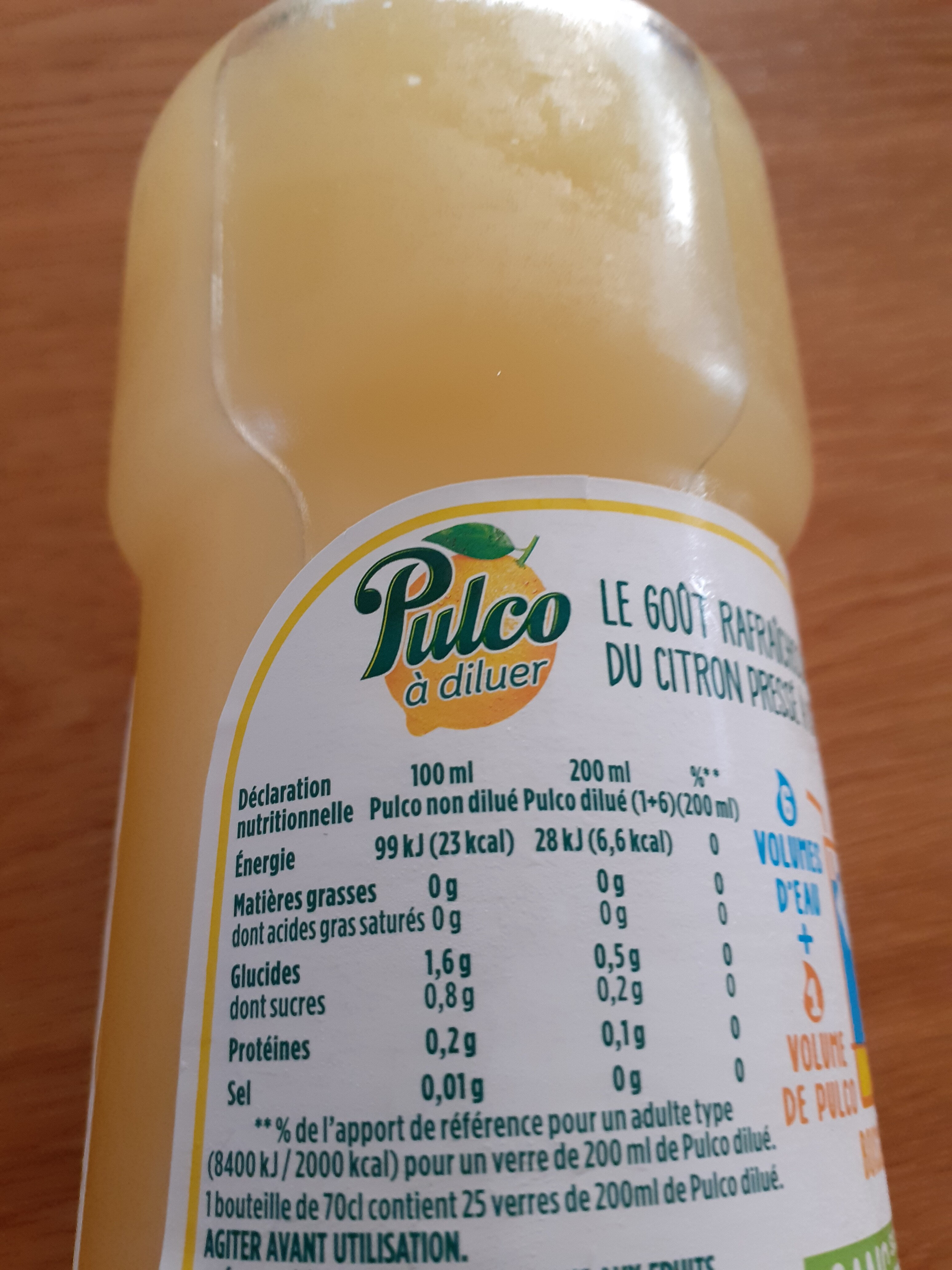 Pulco Citron - Nutrition facts - fr