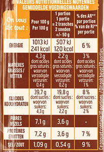 100% mie complet - Nutrition facts