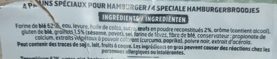 Harrys pain burger brioché aux graines x4 - Ingredients - fr
