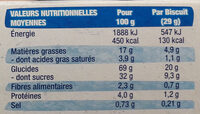Gaufres Miel - Nutrition facts - fr