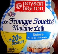 Le Fromage Fouetté Madame Loïk, Nature au sel de Guérande (25 % MG) + 20 % Gratuit - Product - fr