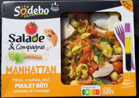 Salade & Compagnie - Manhattan - pâtes, crudités, œuf, poulet rôti, carottes et fromage. - Product - fr