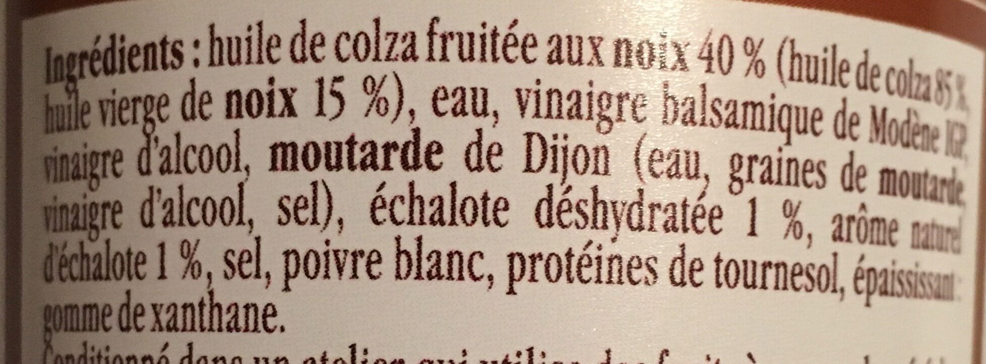 La Vinaigrette - Noix Échalote - Ingredients - fr
