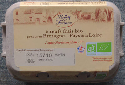 6 oeufs frais Bio pondus en Bretagne - Pays de la Loire - Product - fr