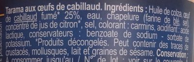 Tarama aux Oeufs Cabillaud - Ingredients