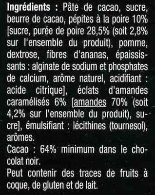 Pépites saveur poire noir - Ingredients - fr