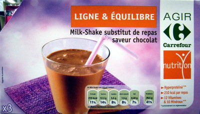 Milk-Shake substitut de repas, saveur chocolat (x 3) - Product - fr