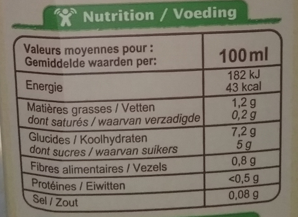 Boisson avoine - Nutrition facts - fr